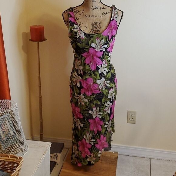 Jessica Howard floral assymetrical hem midi dress size 6 - Picture 1 of 9